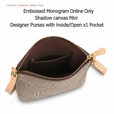 Toko Lokasi Online Hanya Monogram yang Diukir Canvas Mini Designer Purse dengan Dalam / Buka X1 Pocket